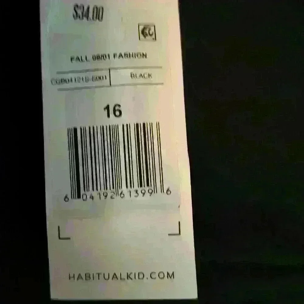 Habitual kids girls size 16 long sleeve black lightweight sweater .nwt